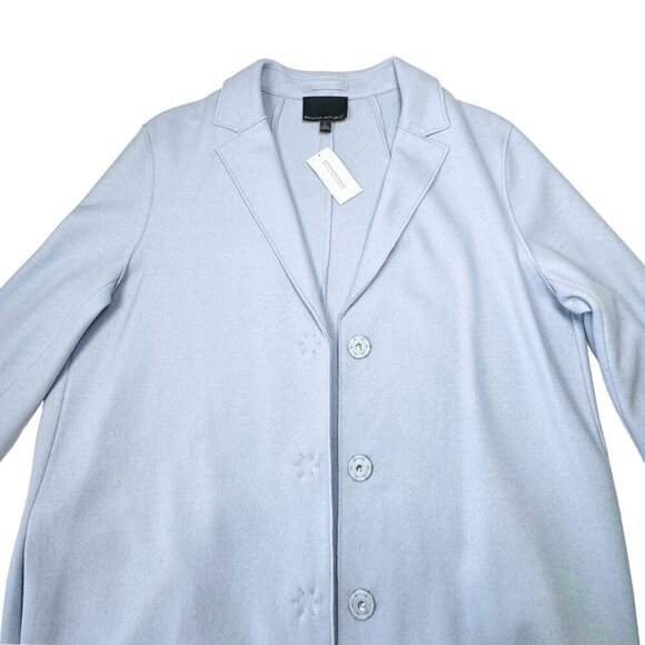 NWT Banana Republic Car Coat Sz.L Light Blue Unlined Italian Wool Minimalist - Picture 5 of 12